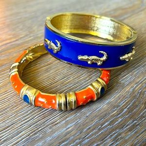 Gator orange & blue bangle bracelets